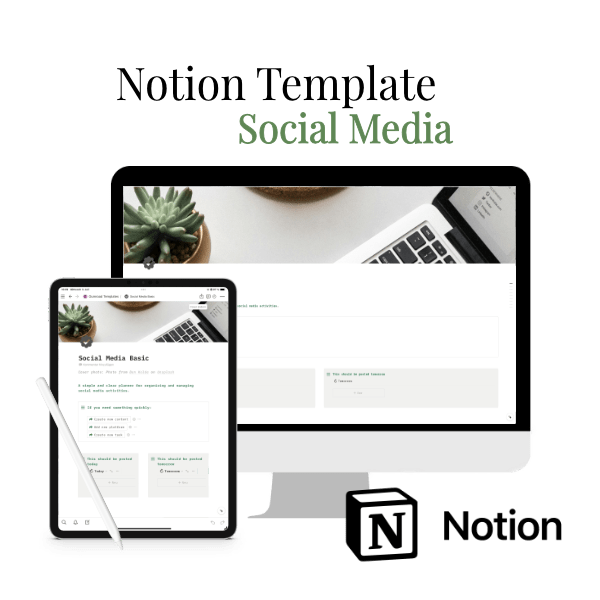 Notion Template - Social Media Basic - Marpels Studio