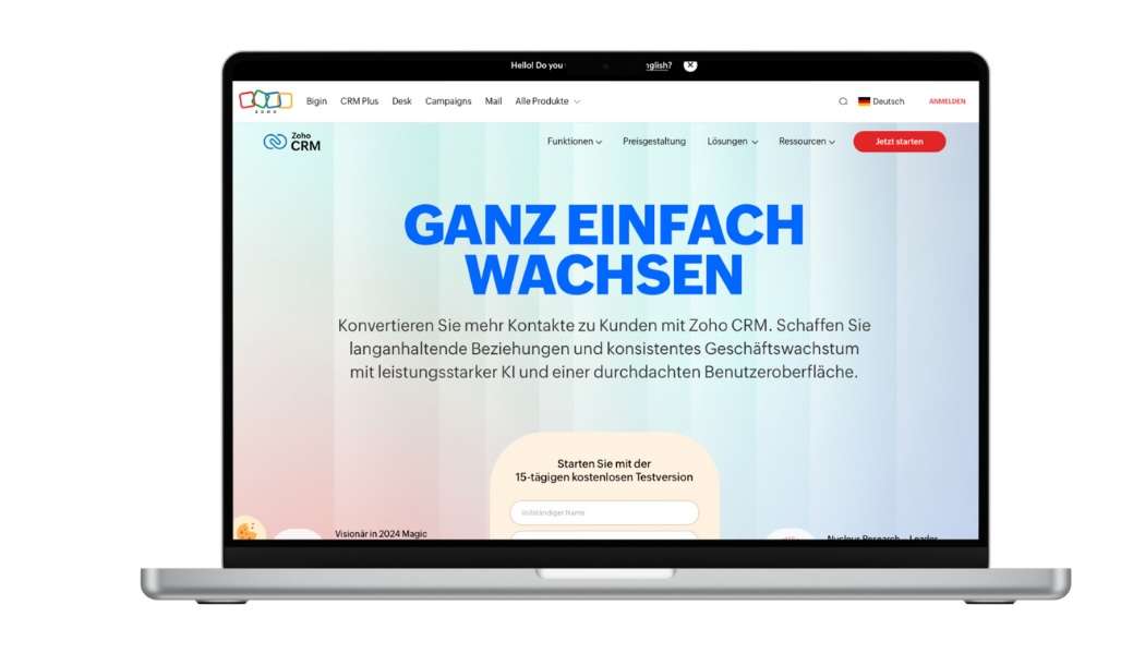 CRM für Dienstleister 2025 - Zoho