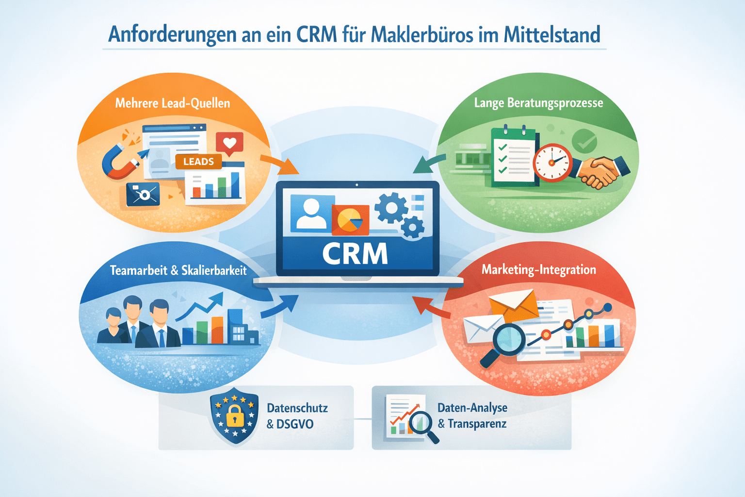 Anforderungen an ein CRM für Maklerbüros im Mittelstand